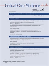 Sommaire des revues: Critical Care Medicine